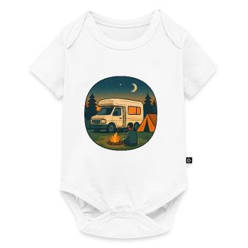 Geschenk zur ersten Nacht im eigenen Wohnmobil - Baby Premium Kurzarmbody - Weiß - Vorne