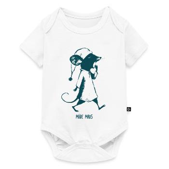 Müde Maus Schlafenszeit  - Baby Premium Kurzarmbody - Weiß - Vorne
