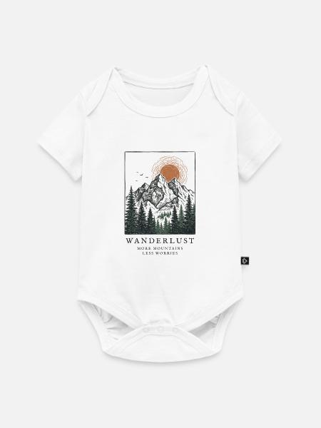 Wanderlust: Berge, Wald und Sonne - Baby Premium Kurzarmbody - Weiß