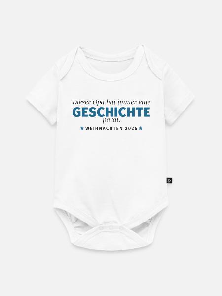 Opa erzählt Geschichte – Weihnachten 2026 - Baby Premium Kurzarmbody - Weiß