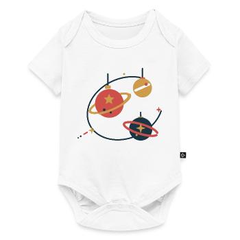 Christbaumkugeln als Planeten – Weihnachten - Baby Premium Kurzarmbody - Weiß - Vorne