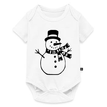 Schneemann Weihnachs Geschenk Weihnachten  - Baby Premium Kurzarmbody - Weiß - Vorne