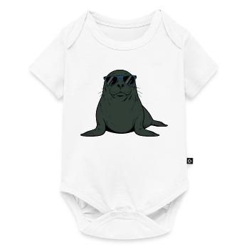 Robbe Seehund Robben Seehunde Geschenk Weihnachten - Baby Premium Kurzarmbody - Weiß - Vorne