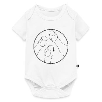Gänse - Baby Premium Kurzarmbody - Weiß - Vorne