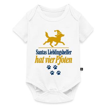 Santas Lieblingshelfer hat vier Pfoten Hund - Baby Premium Kurzarmbody - Weiß - Vorne