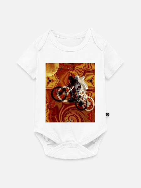 Psychedelisches Fahrrad Kaleidoskop - Baby Premium Kurzarmbody - Weiß