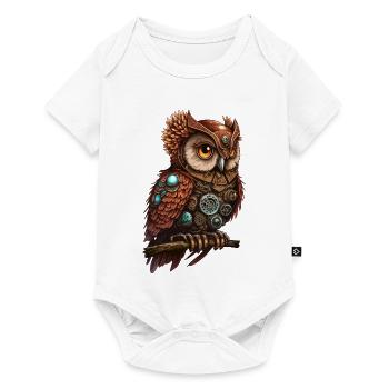 Steampunk Eule Steam Punk Eule Vogel Vintage - Baby Premium Kurzarmbody - Weiß - Vorne