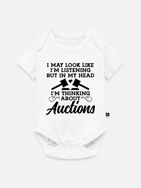 Auktion Spruch Humor - Baby Premium Kurzarmbody - Weiß