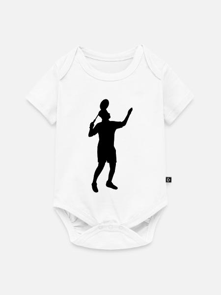 Badminton Spieler Silhouette - Baby Premium Kurzarmbody - Weiß