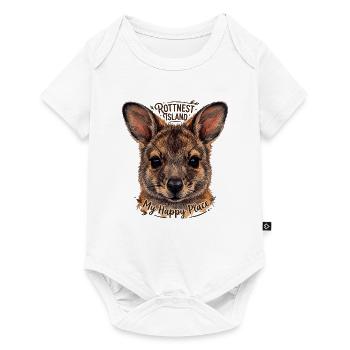 Quokka Insel Mein Happy Place - Baby Premium Kurzarmbody - Weiß - Vorne