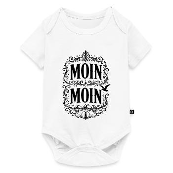 Moin Moin – norddeutscher Gruß mit Möwe - Baby Premium Kurzarmbody - Weiß - Vorne