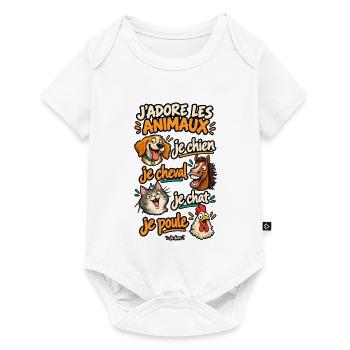Ich liebe Tiere – ich hunde, ich reite Pferde, ich kätze - Baby Premium Kurzarmbody - Weiß - Vorne