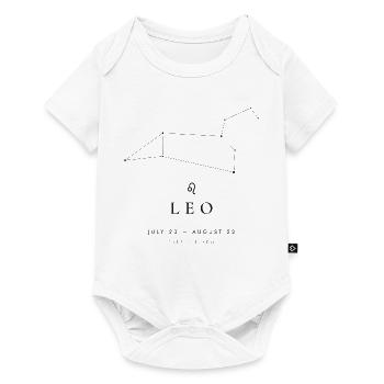 Sternzeichen Löwe – echte Sternkarte - Baby Premium Kurzarmbody - Weiß - Vorne