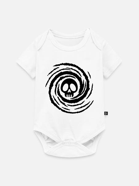 Schädel und Schwarzes Loch - Baby Premium Kurzarmbody - Weiß