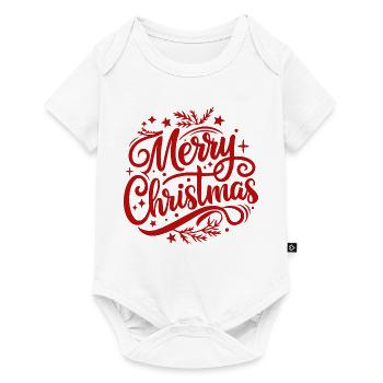 Frohe Weihnachten - Baby Premium Kurzarmbody - Weiß - Vorne