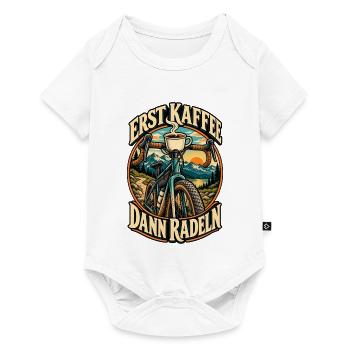 Erst Kaffee dann radeln – Fahrrad & Kaffee - Baby Premium Kurzarmbody - Weiß - Vorne