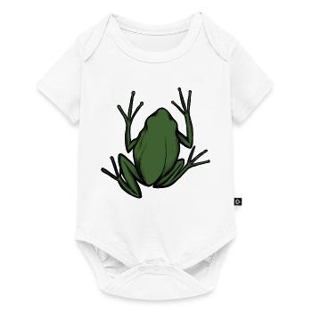 Smaragdfrosch-Silhouette auf Schwarz - Baby Premium Kurzarmbody - Weiß - Vorne