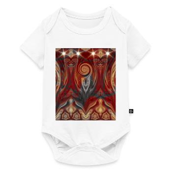Weihnachtspiralmuster mit Raben Silhouette  - Baby Premium Kurzarmbody - Weiß - Vorne