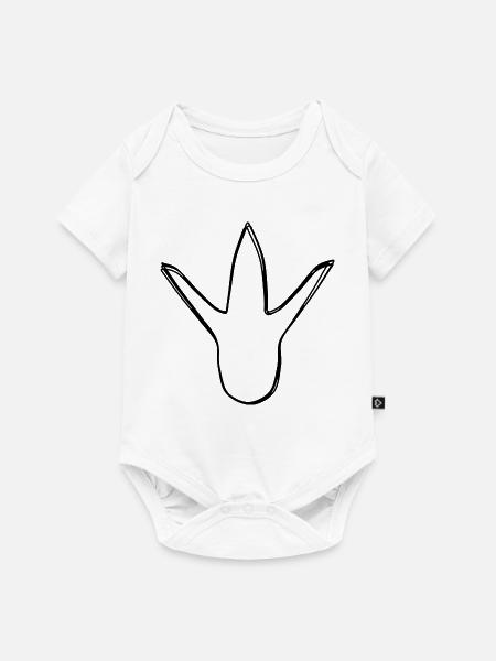 Dinospur handgezeichnet - Baby Premium Kurzarmbody - Weiß