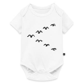 Zugvögel handgezeichnet - Baby Premium Kurzarmbody - Weiß - Vorne