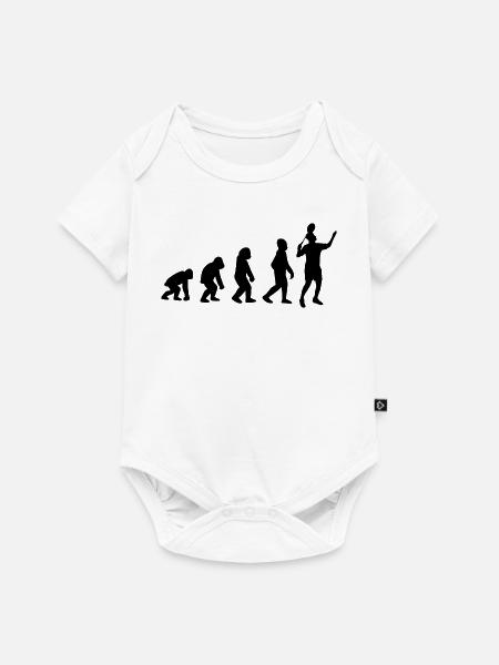 Badminton Evolution - Baby Premium Kurzarmbody - Weiß