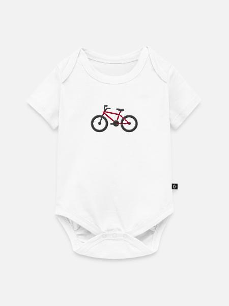 Mountainbike bestickt - Baby Premium Kurzarmbody - Weiß