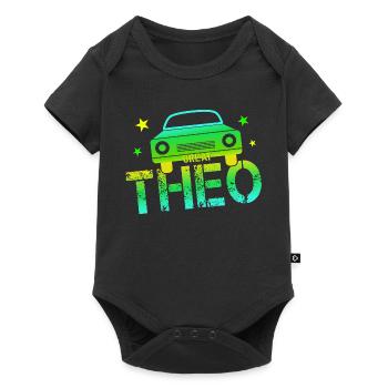 Theo Namenstag Theo - Baby Premium Kurzarmbody - Schwarz - Vorne