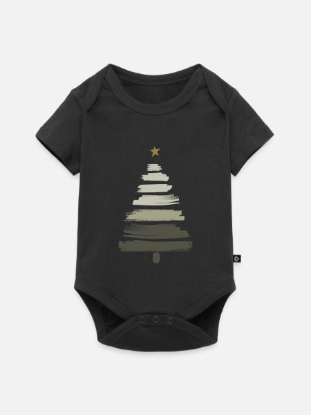 Christmas Tree - Baby Premium Kurzarmbody - Schwarz