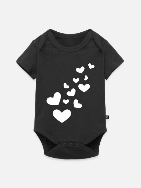Herzchen Herz - Baby Premium Kurzarmbody - Schwarz