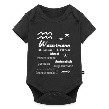 Wassermann Sternzeichen - Baby Premium Kurzarmbody - Schwarz - Vorne