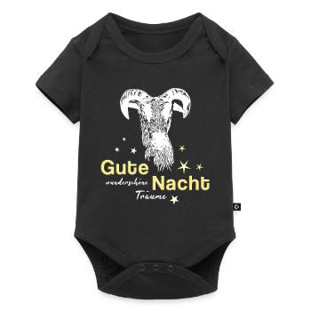 Schaf Schafbock gute Nacht - Baby Premium Kurzarmbody - Schwarz - Vorne