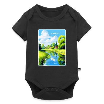 Spreewald Allemagne Affiche de voyage vintage souvenir - Body à manches courtes Premium Bébé - noir - Devant