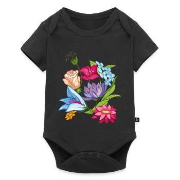Spring Flowers - Baby Premium short-sleeve bodysuit - black - Front