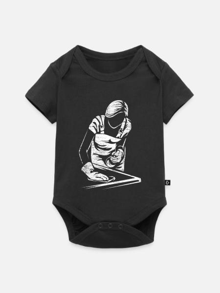 Blitzsauberer Haushälter Putzeinsatz - Baby Premium Kurzarmbody - Schwarz