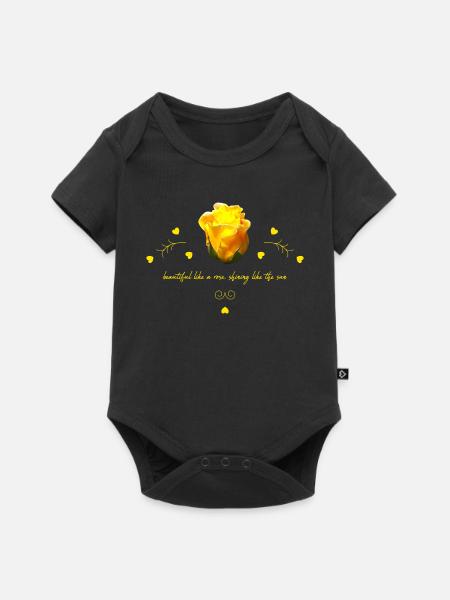 beautiful rose - Baby Premium Kurzarmbody - Schwarz