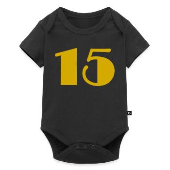 15. 15 ANS. 15e ANNIVERSAIRE. ANNIVERSAIRE 15 ANS. - Body à manches courtes Premium Bébé - noir - Devant