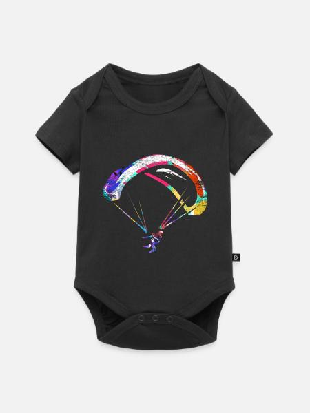 Adrenalinstarker Gleitschirm Flieger - Baby Premium Kurzarmbody - Schwarz
