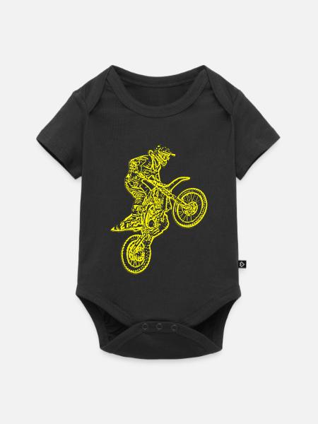 enduro gelb - Baby Premium Kurzarmbody - Schwarz