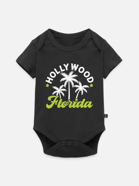 Hollywood Florida American USA Vacation Travel - Baby Premium Kurzarmbody - Schwarz