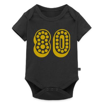 80. 80 ANS. 80e ANNIVERSAIRE. ANNIVERSAIRE 80 ANS. - Body à manches courtes Premium Bébé - noir - Devant