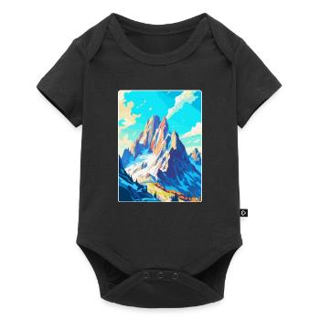 Dachstein Österreich Vintage Reiseplakat Souvenir - Baby Premium Kurzarmbody - Schwarz - Vorne