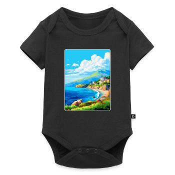 Mani Halbinsel Griechenland Vintage Reiseposter WPA - Baby Premium Kurzarmbody - Schwarz - Vorne