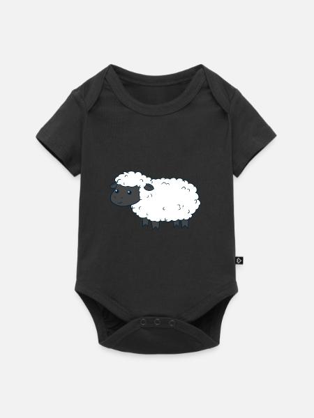 Cute Sheep - Baby Premium Kurzarmbody - Schwarz
