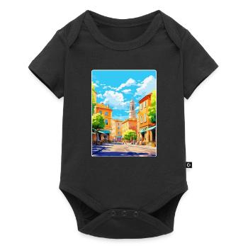 Aix En Provence Frankreich Vintage Reiseposter WPA - Baby Premium Kurzarmbody - Schwarz - Vorne