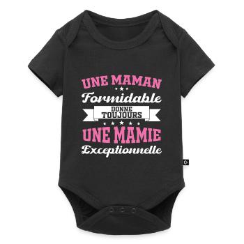 Gift for Grandma - An Exceptional Granny - Baby Premium short-sleeve bodysuit - black - Front