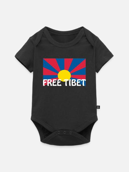 free tibet flagge - Baby Premium Kurzarmbody - Schwarz