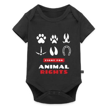 animal rights - Baby Premium Kurzarmbody - Schwarz - Vorne