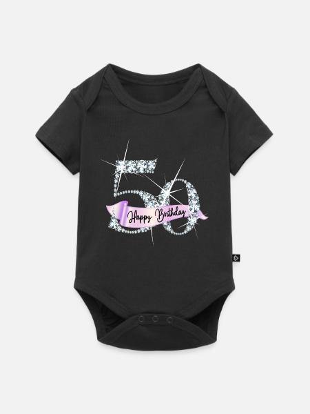 Happy Birthday 50. Geburtstag Geschenk Diamanten - Baby Premium Kurzarmbody - Schwarz