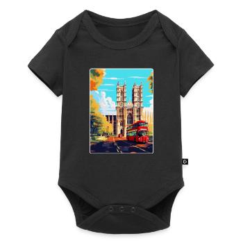 Westminster Abbey London England Uk Travel Poster - Baby Premium short-sleeve bodysuit - black - Front