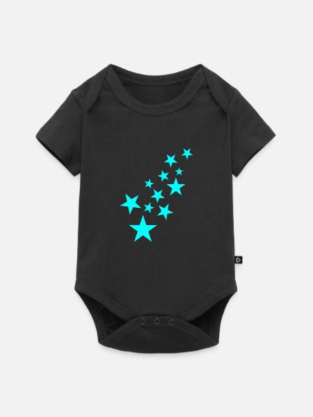 Stern Sternchen Muster Symbol - Baby Premium Kurzarmbody - Schwarz